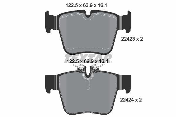 Jeu de 4 plaquettes de frein TEXTAR ref. 2242301