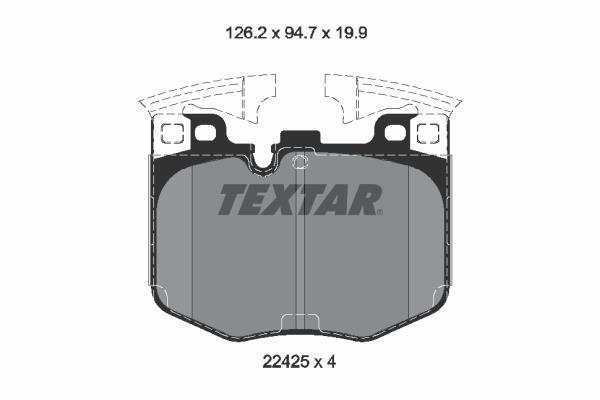 Jeu de 4 plaquettes de frein TEXTAR ref. 2242501