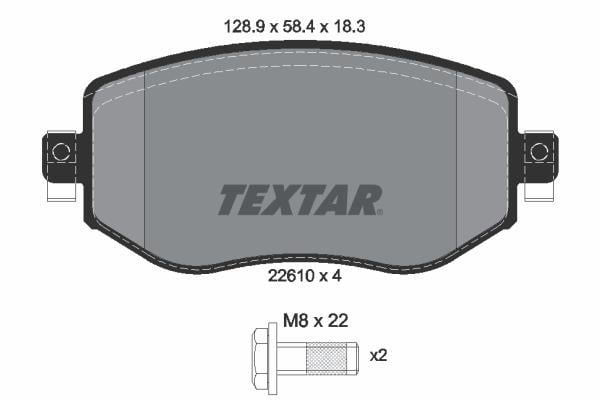 Jogo de 4 pastilhas de travão TEXTAR 2261001