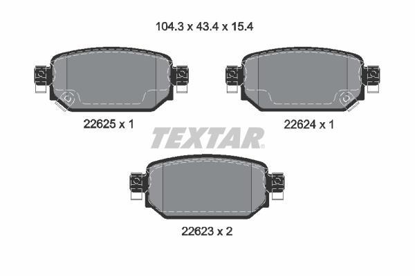 Jeu de 4 plaquettes de frein TEXTAR ref. 2262301