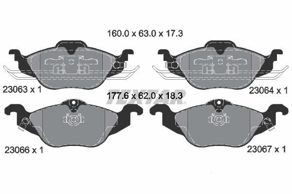 Juego de 4 pastillas de freno (Almohadilla de freno) TEXTAR ref. 2306302