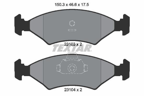 Jeu de 4 plaquettes de frein TEXTAR 2310301