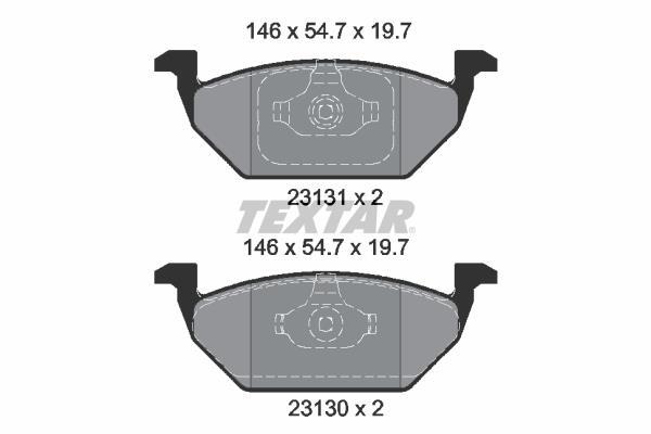 Jeu de 4 plaquettes de frein TEXTAR ref. 2313001