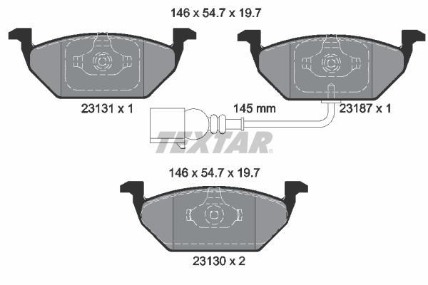 Jeu de 4 plaquettes de frein TEXTAR ref. 2313101