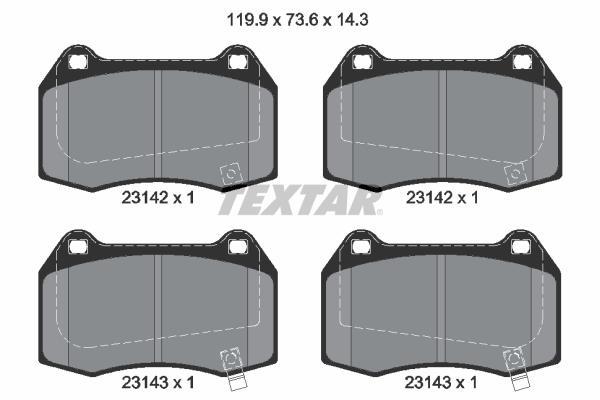 Jeu de 4 plaquettes de frein TEXTAR ref. 2314201