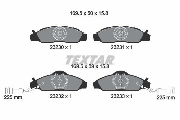 Juego de 4 pastillas de freno (Almohadilla de freno) TEXTAR ref. 2323001