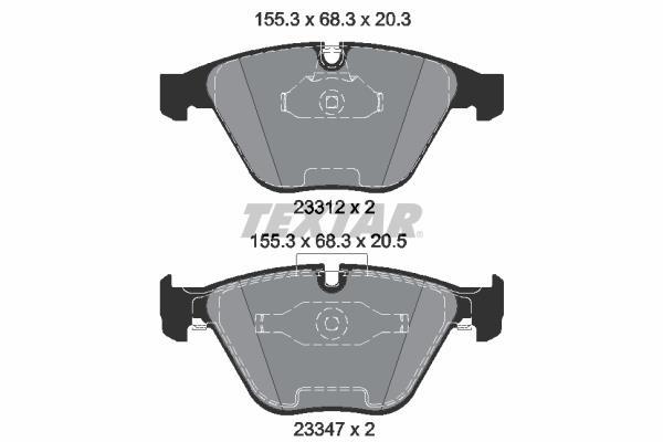 Jeu de 4 plaquettes de frein TEXTAR ref. 2331207
