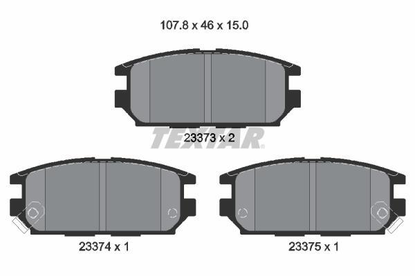 Jeu de 4 plaquettes de frein TEXTAR ref. 2337301