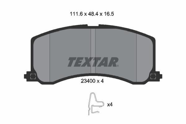 Jeu de 4 plaquettes de frein TEXTAR 2340001