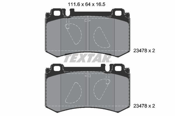 Jeu de 4 plaquettes de frein TEXTAR ref. 2347801