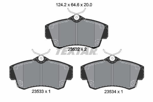 Jeu de 4 plaquettes de frein TEXTAR ref. 2353202