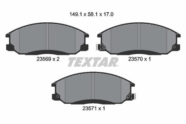 Jeu de 4 plaquettes de frein TEXTAR ref. 2356901