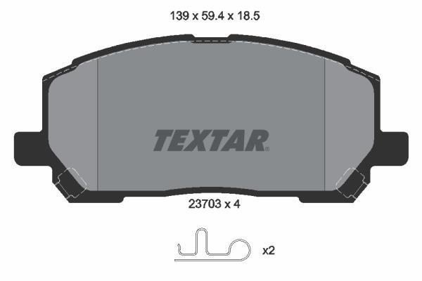 Jeu de 4 plaquettes de frein TEXTAR 2370301
