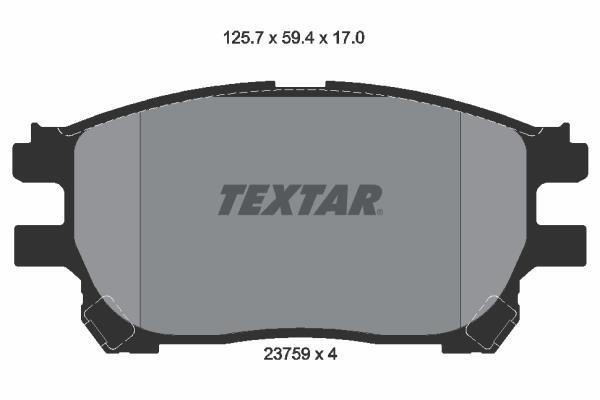 Jeu de 4 plaquettes de frein TEXTAR ref. 2375901