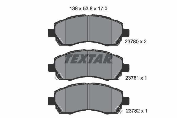 Jeu de 4 plaquettes de frein TEXTAR ref. 2378001