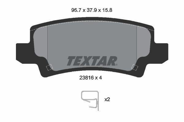 Jeu de 4 plaquettes de frein TEXTAR ref. 2381601