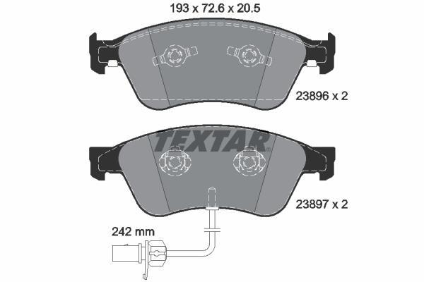 Jeu de 4 plaquettes de frein TEXTAR ref. 2389601