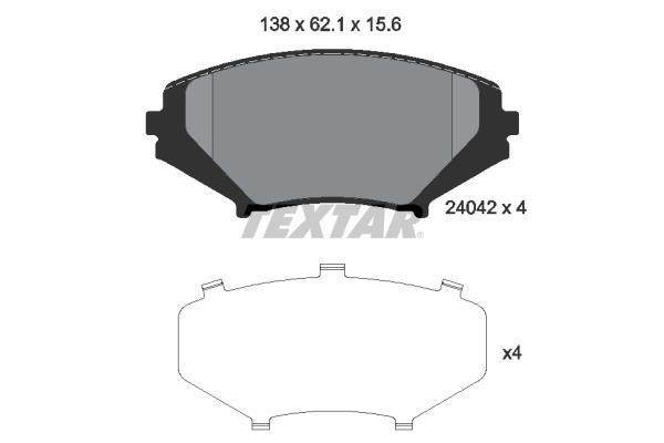 Juego de 4 pastillas de freno (Almohadilla de freno) TEXTAR ref. 2404201