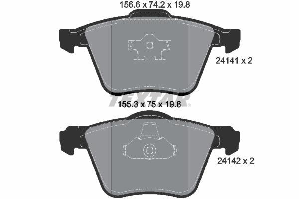 Jeu de 4 plaquettes de frein TEXTAR ref. 2414101