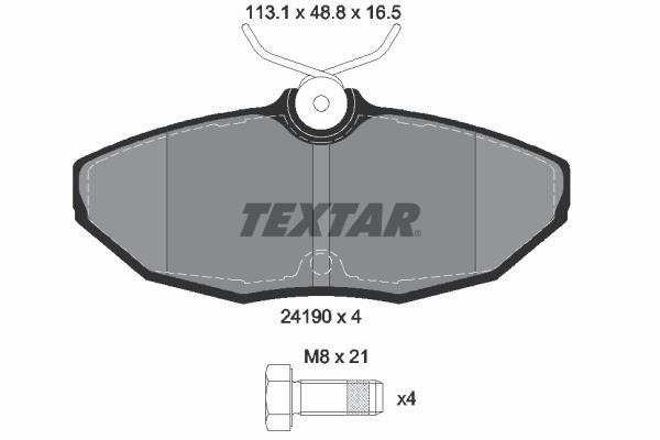 Jogo de 4 pastilhas de travão TEXTAR 2419001