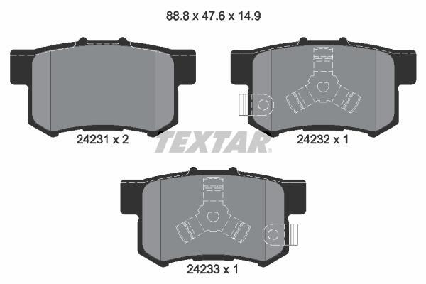 Jeu de 4 plaquettes de frein TEXTAR ref. 2423101