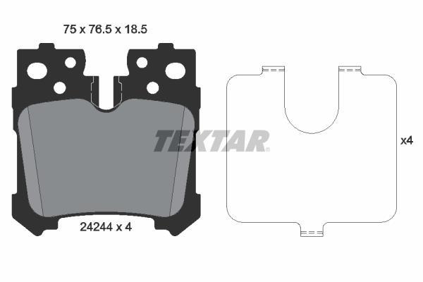 Jeu de 4 plaquettes de frein TEXTAR ref. 2424401