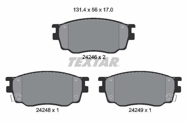 Jeu de 4 plaquettes de frein TEXTAR ref. 2424601