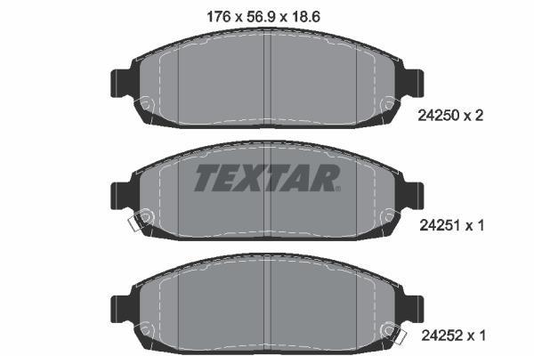 Jeu de 4 plaquettes de frein TEXTAR 2425001