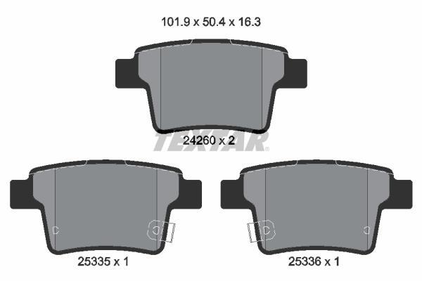 Jeu de 4 plaquettes de frein TEXTAR ref. 2426004