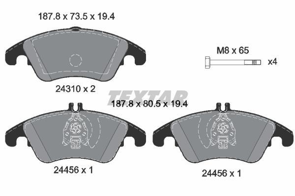 Jeu de 4 plaquettes de frein TEXTAR ref. 2431001