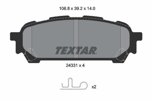 Jeu de 4 plaquettes de frein TEXTAR ref. 2433101