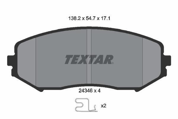 Jeu de 4 plaquettes de frein TEXTAR ref. 2434601