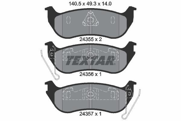 Jeu de 4 plaquettes de frein TEXTAR ref. 2435501