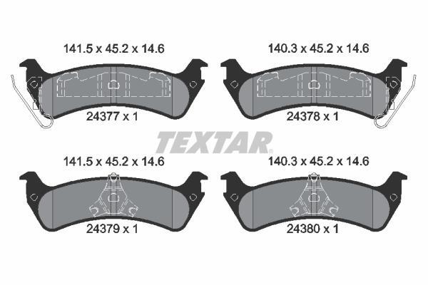 Jeu de 4 plaquettes de frein TEXTAR ref. 2437701