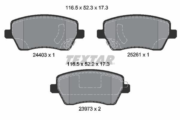Jeu de 4 plaquettes de frein TEXTAR ref. 2440301