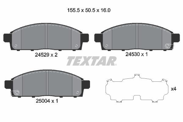 Jeu de 4 plaquettes de frein TEXTAR ref. 2452901