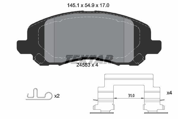 Juego de 4 pastillas de freno (Almohadilla de freno) TEXTAR ref. 2458301