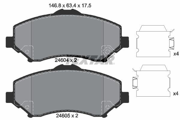 Juego de 4 pastillas de freno (Almohadilla de freno) TEXTAR ref. 2460402