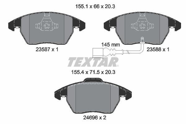 Jeu de 4 plaquettes de frein TEXTAR ref. 2469602