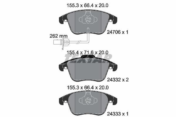 Jeu de 4 plaquettes de frein TEXTAR ref. 2470601