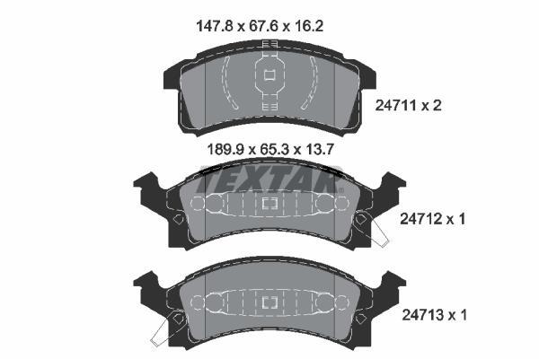 Jeu de 4 plaquettes de frein TEXTAR 2471101