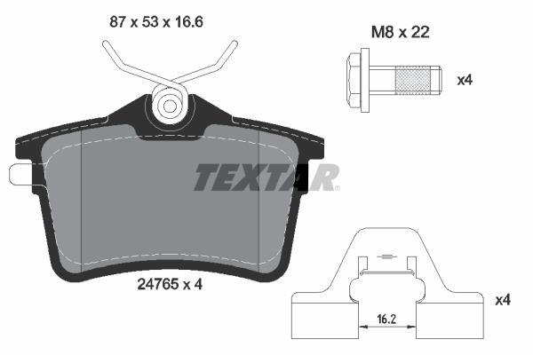 Jeu de 4 plaquettes de frein TEXTAR ref. 2476501