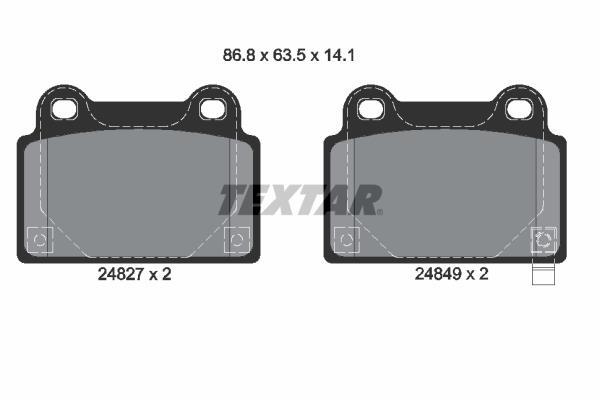 Jeu de 4 plaquettes de frein TEXTAR ref. 2482701
