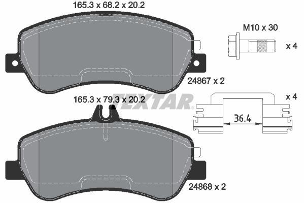 Jeu de 4 plaquettes de frein TEXTAR ref. 2486701