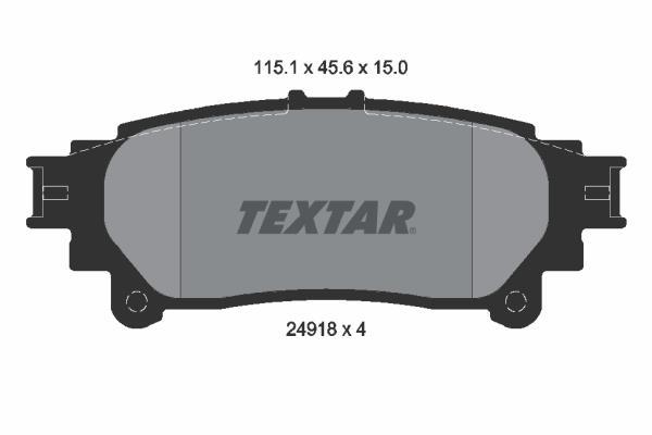 Jeu de 4 plaquettes de frein TEXTAR 2491801
