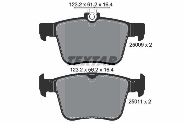 Jeu de 4 plaquettes de frein TEXTAR ref. 2500901