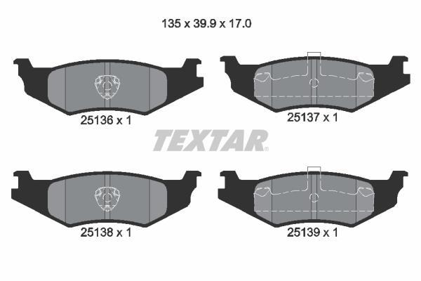 Jeu de 4 plaquettes de frein TEXTAR ref. 2513601