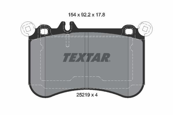Jeu de 4 plaquettes de frein TEXTAR 2521902