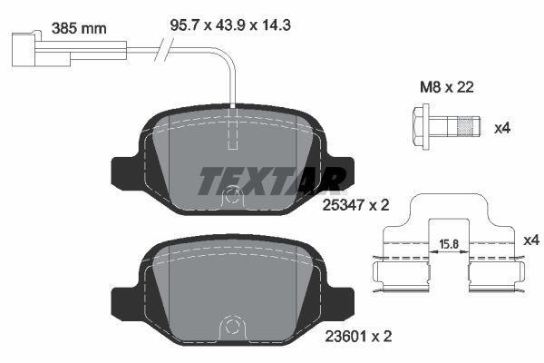 Jeu de 4 plaquettes de frein TEXTAR ref. 2534701