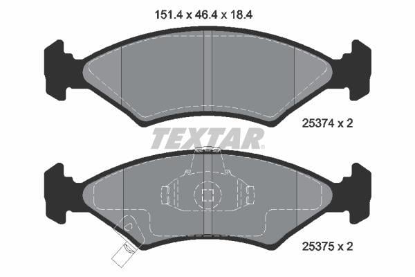 Jeu de 4 plaquettes de frein TEXTAR ref. 2537401
